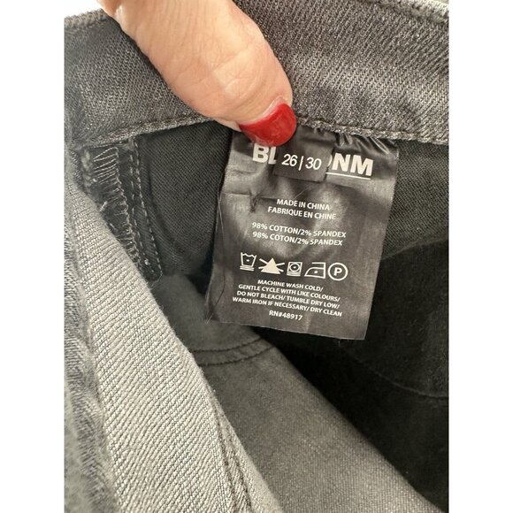 BLK DNM NYC Womens Button Fly Straight Jeans 26x30 Size 2 Gray Denim NEW - Picture 9 of 10